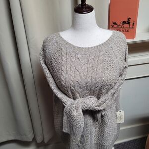NWT. St. John's Bay Taupe Marl Sweater XL